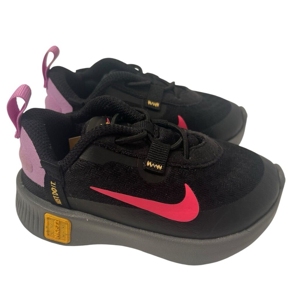 Nike Reposto TD Toddler Sneakers 7C Black Pink Gray 2021 Kids Athletic shoes